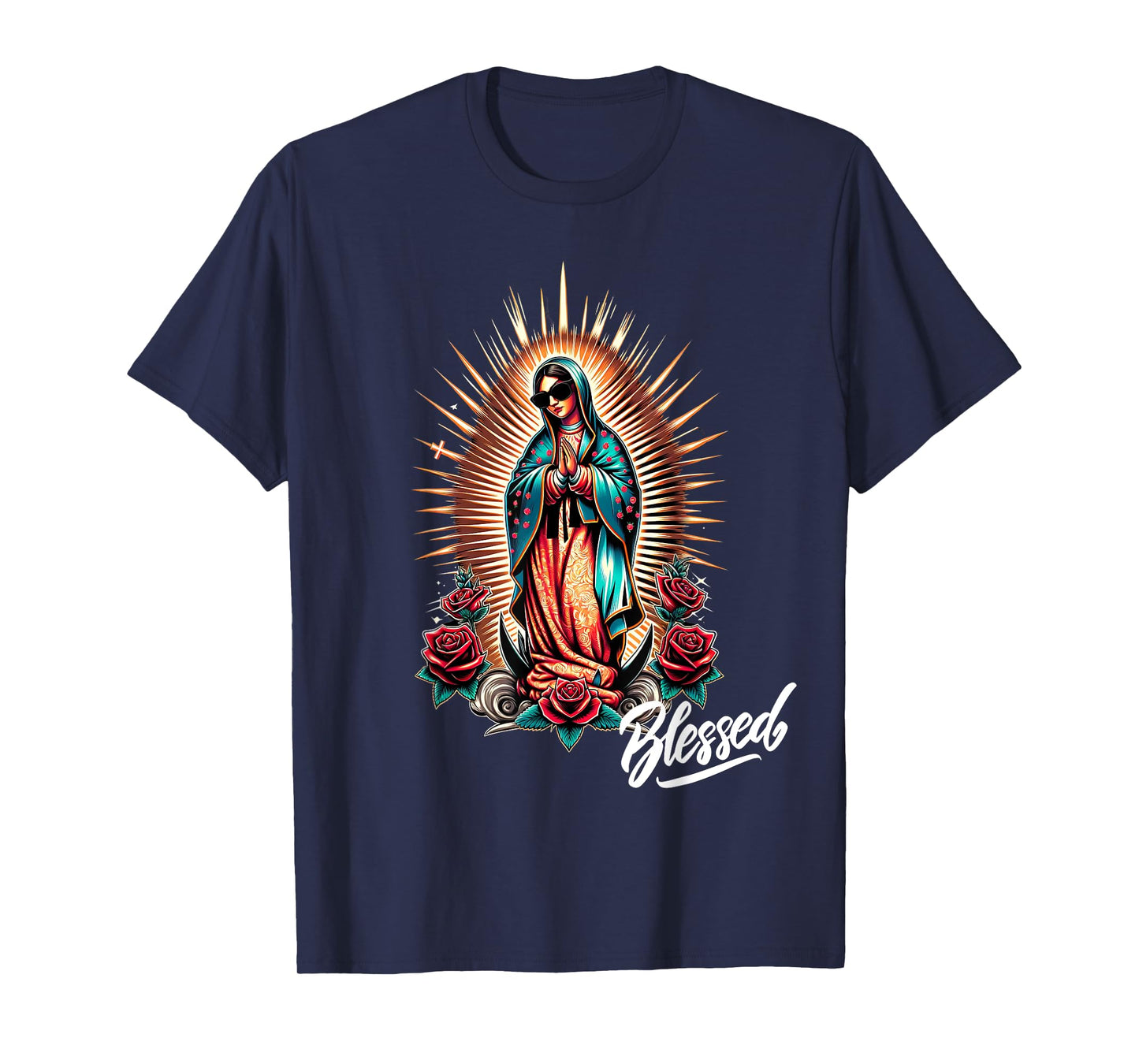 Chicano Latino Mexican Mary Guadalupe Blessed Religious T-Shirt