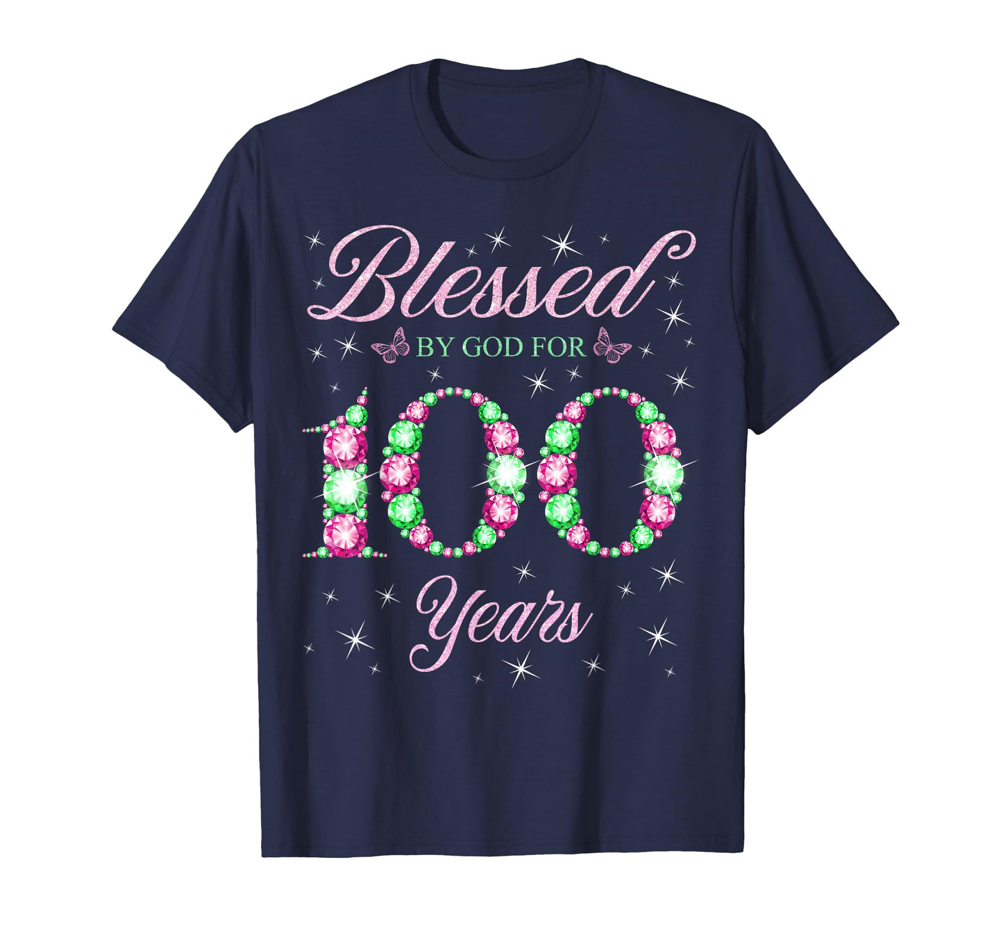 Blessed By God For 100 Years Old 100th Birthday Party T-Shirt