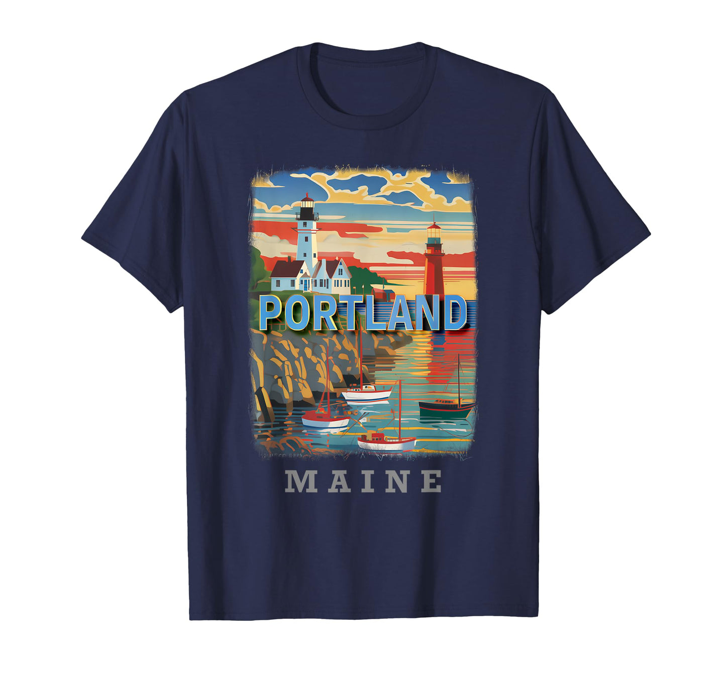 Portland Maine ME Coastal Charm SD719 T-Shirt