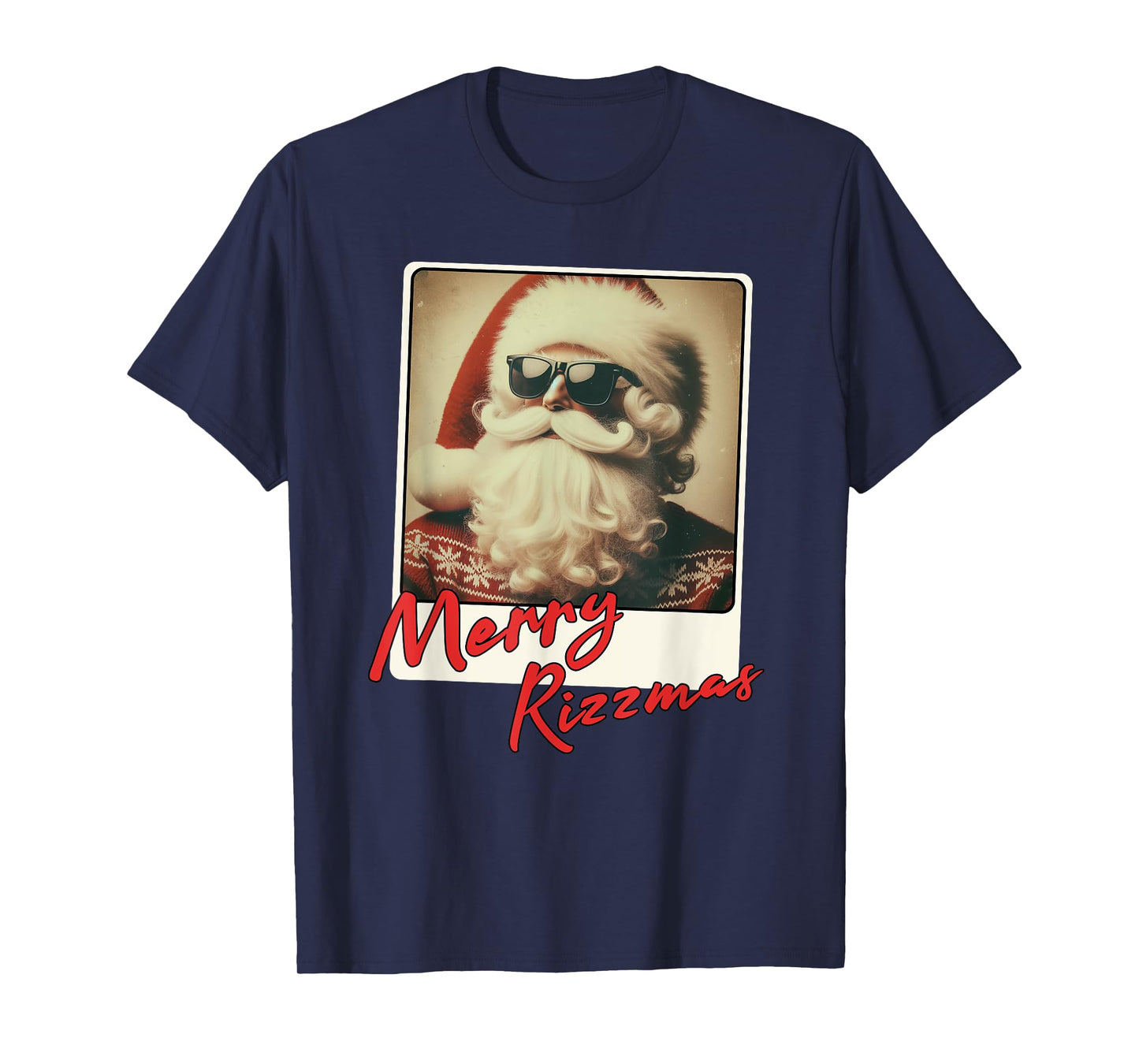 Merry Rizzmas Teens Kids Boys Vintage Christmas Santa Claus T-Shirt