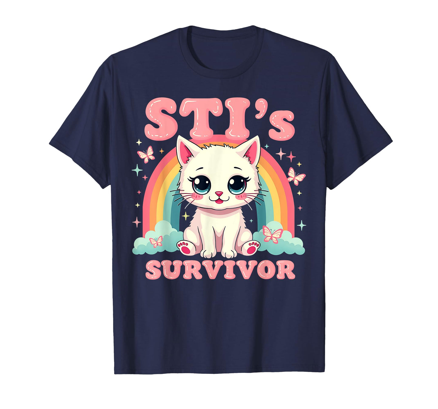 Chlamydia Survivor Cat Funny Adult Humor Inappropriate T-Shirt