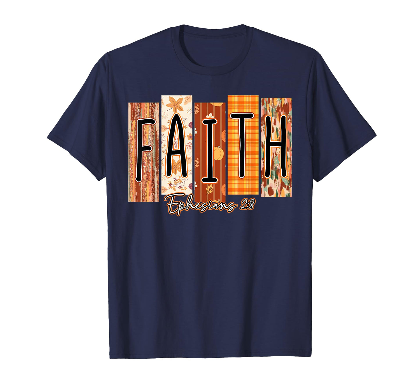 Faith Ephesians 2:8 Bible Verse Fall Christian Pumpkin T-Shirt