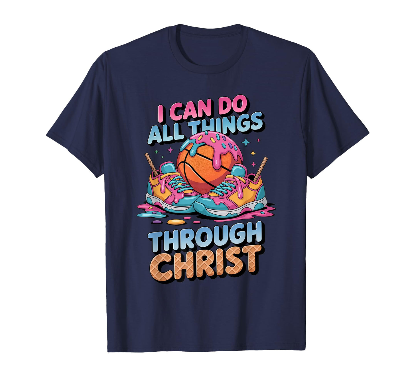 Christian Basketball Shirts Boys Ice Cream Philippians 4:13 T-Shirt