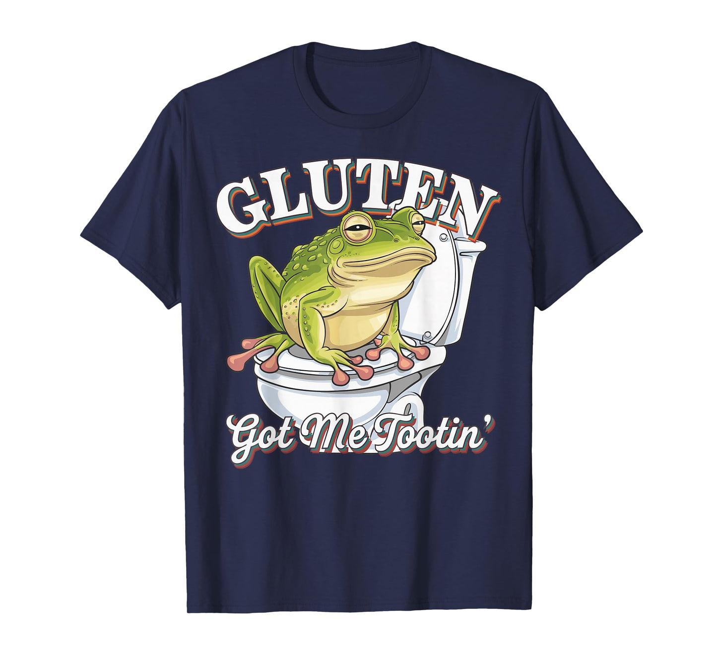 Gluten Got Me Tootin, Funny Gluten Fart Frog T-Shirt
