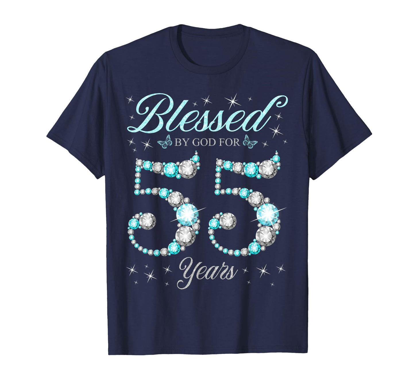 Blessed By God For 55 Years Old 55th Birthday B-Day Party T-Shirt