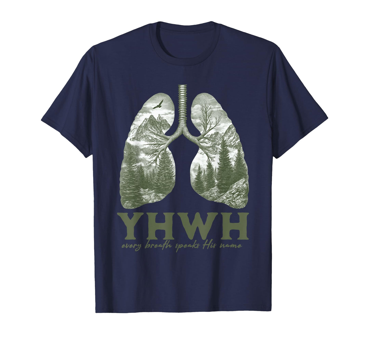 Floral Lung Christian Our Very Breath Speaks His Name YHWH T-Shirt
