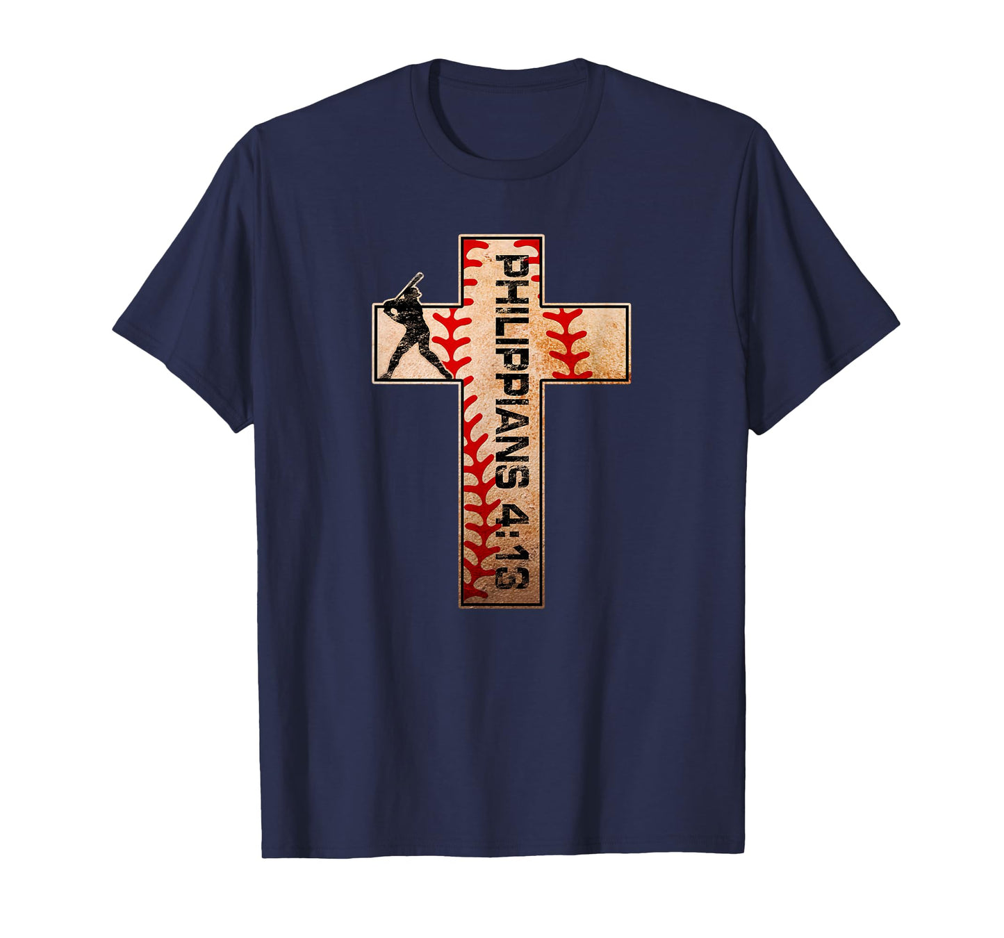 Philippians 4:13 Baseball Cross Christian Faith Jesus Christ T-Shirt