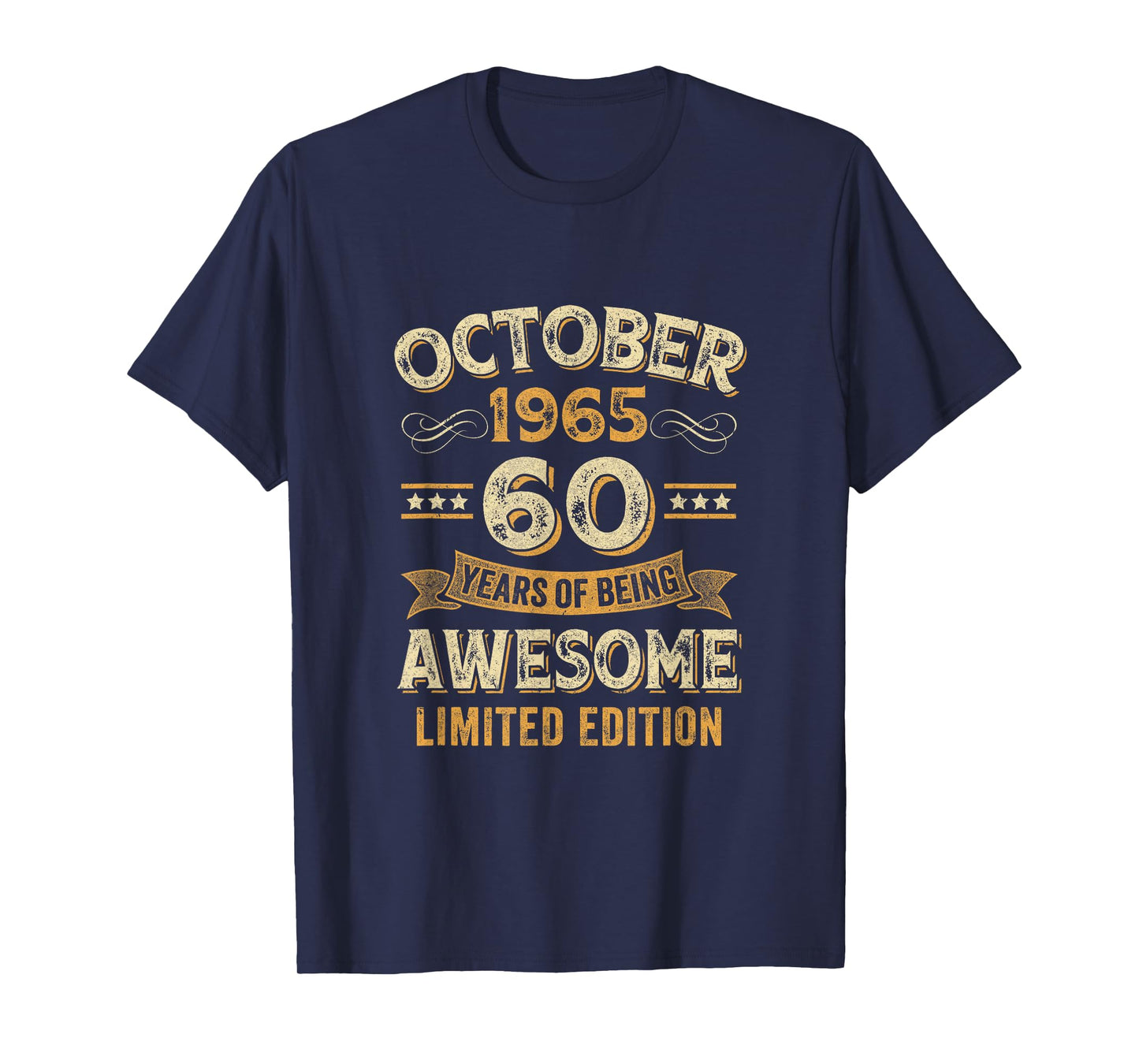 60 Years Awesome Vintage October 1965 60Th Birthday T-Shirt