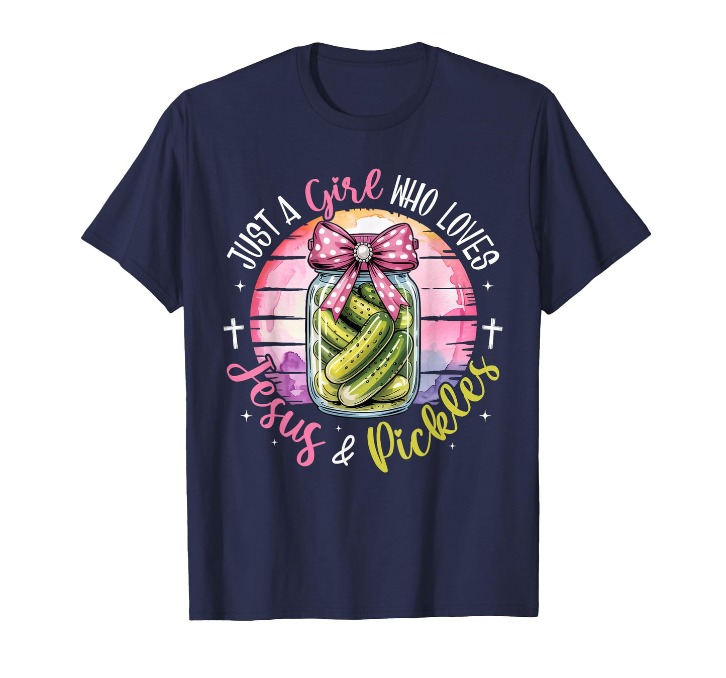 Just A Girl Who Loves Jesus and Pickles Funny Christian Girl T-Shirt