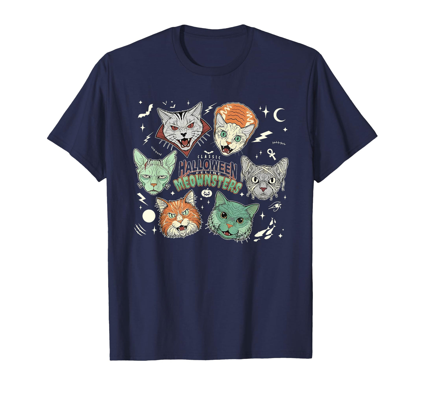 Classic Halloween Feline meownsters T-Shirt