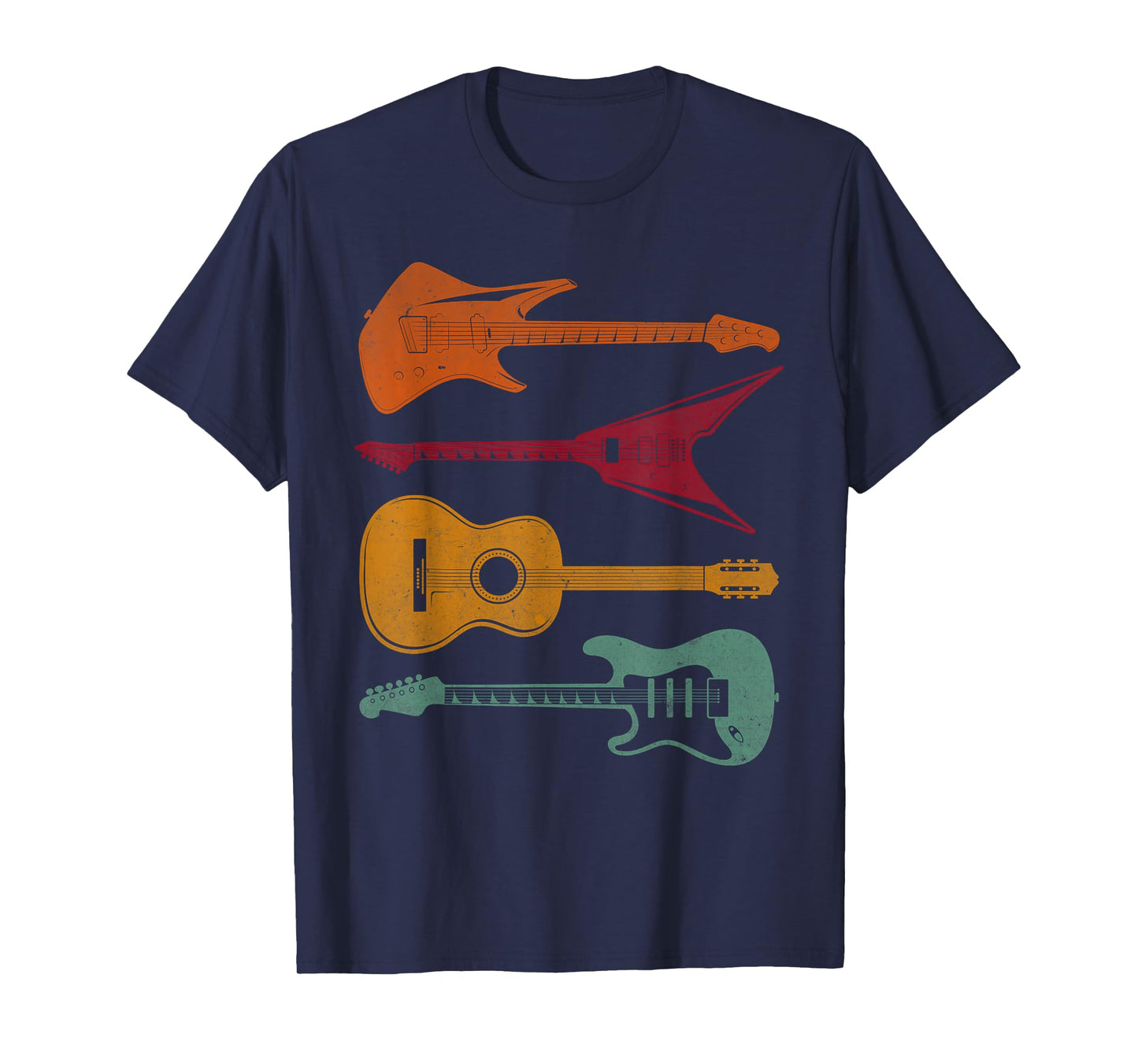 Colorful Guitar Silhouette Art for Rock Music Fans Guitarist T-Shirt