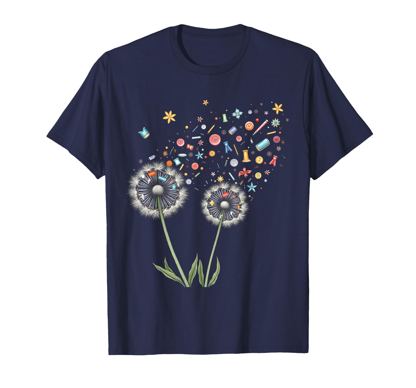 Cute Sewing Dandelion Flowers Quilting Quilter Sewer Tee T-Shirt