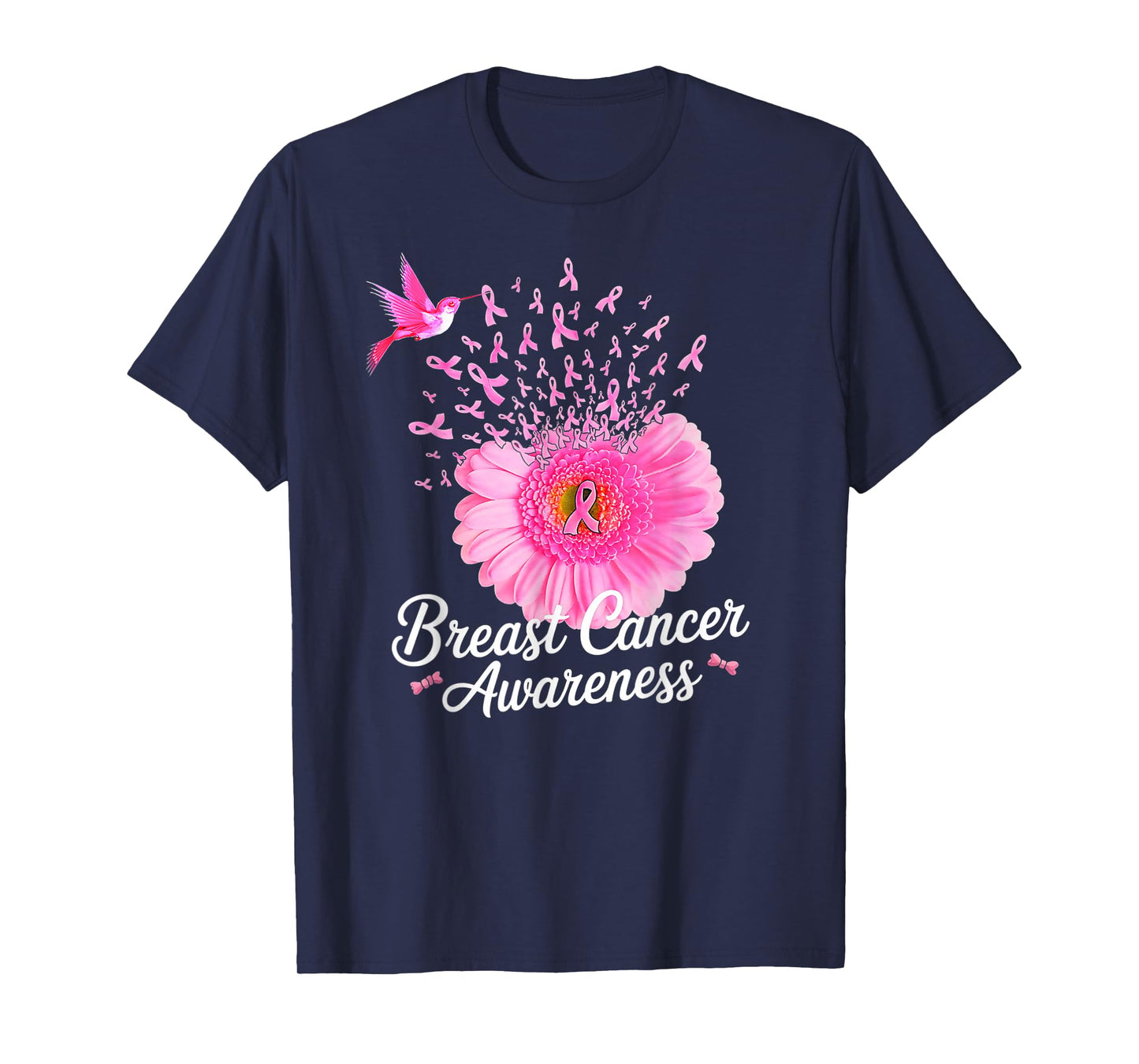 Sunflower Breast Cancer Awareness Pink Ribbon in October T-Shirt