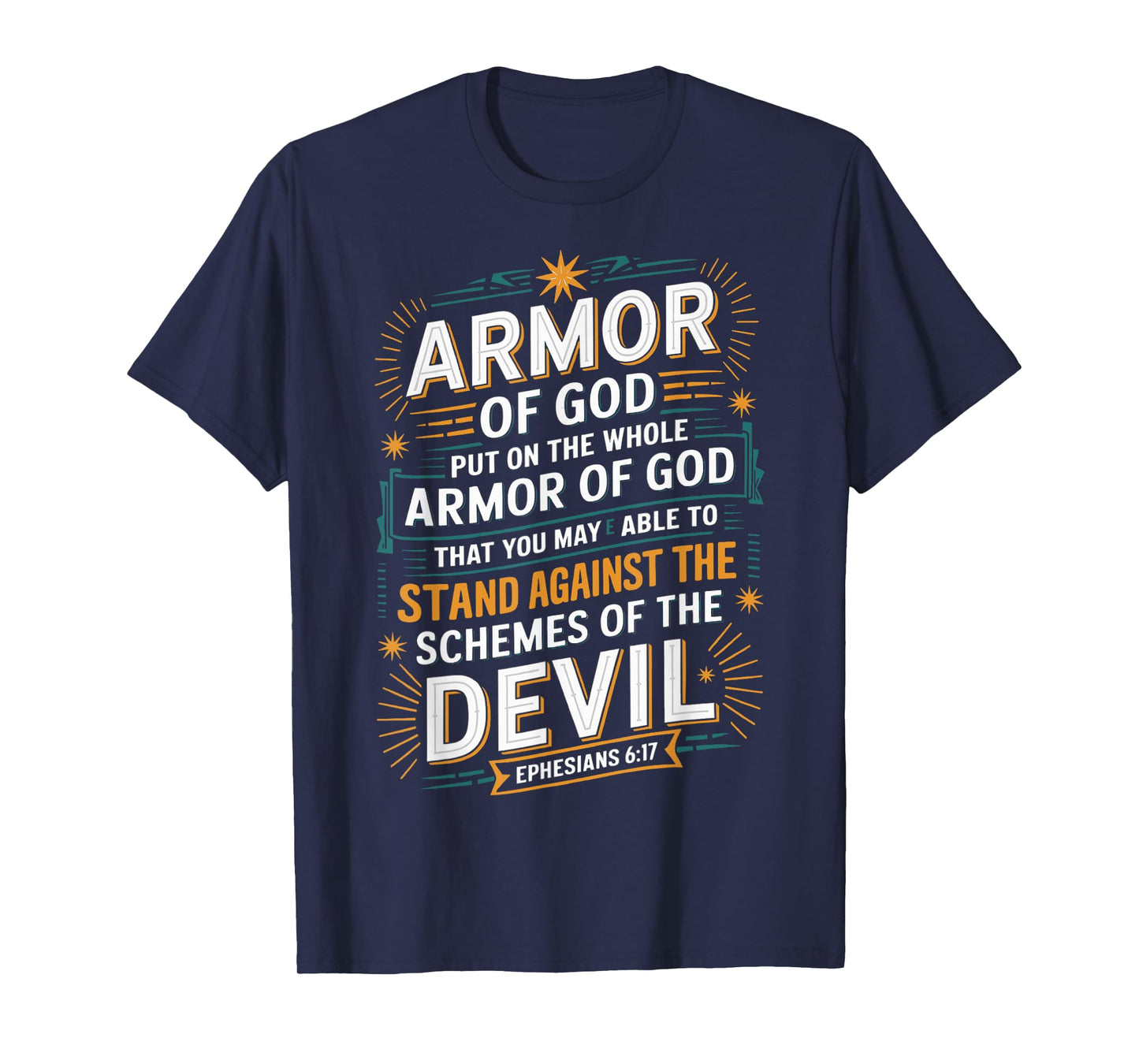 Armor of God Ephesians 6:17 Bible Verse Christian T-Shirt