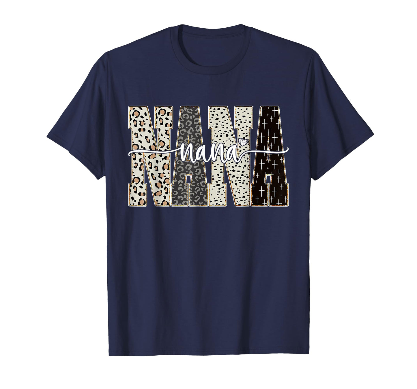 Nana Bible Leopard Cross Faith and Love Christian Christmas T-Shirt