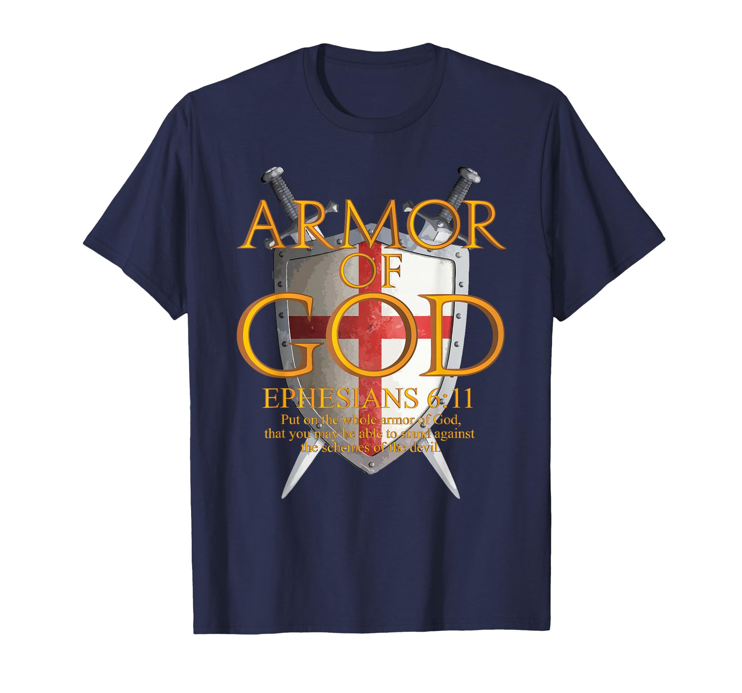 Armor Of God Ephesians Bible Verse Religious Christian Gift T-Shirt