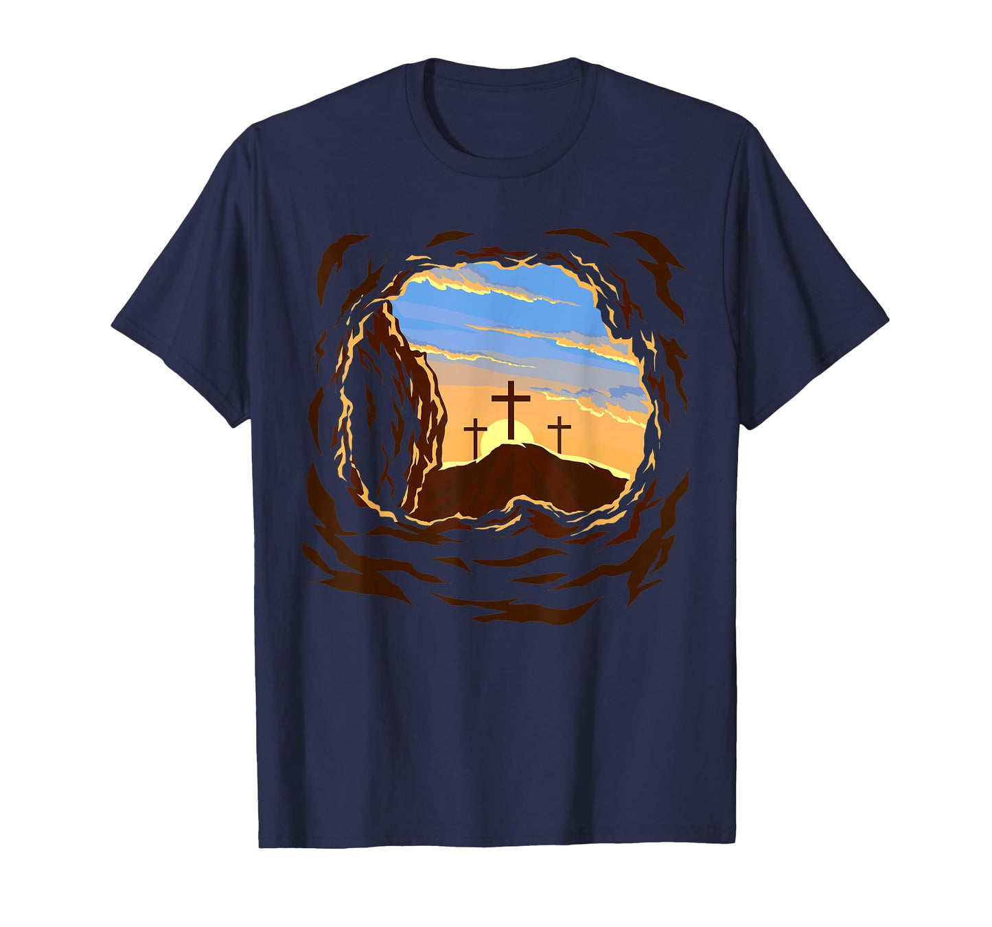 Resurrection Sunday Cross of Jesus Christ Empty Tomb Faith T-Shirt