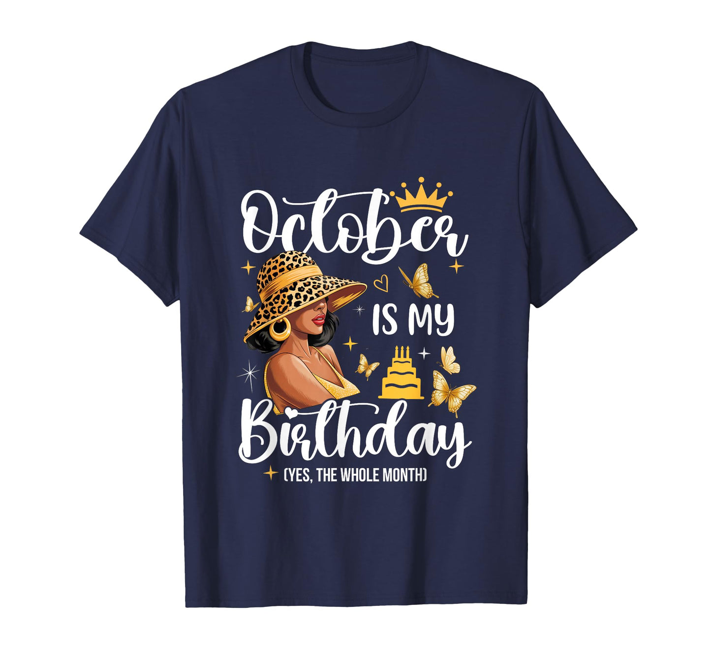 October is My Birthday African American Woman Birthday Queen T-Shirt