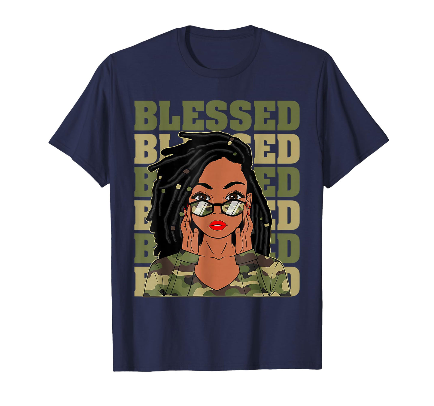 Blessed Black Woman Afro African American Christian Saying T-Shirt