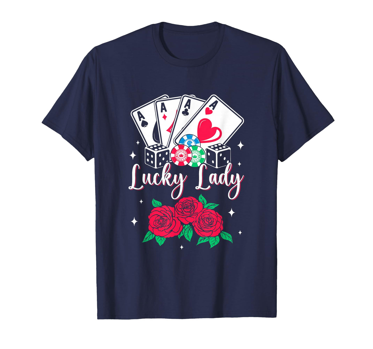 Lucky Lady Poker Player Gambling Casino Design Women T-Shirt
