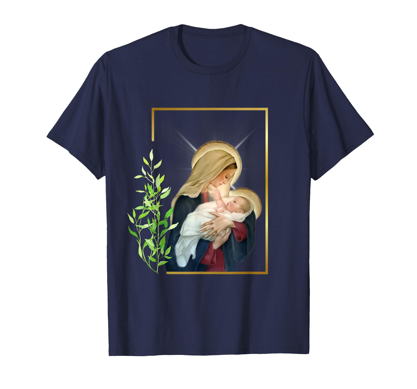 Blessed Holy Virgin Mary with Child Jesus - Rosary Catholic T-Shirt