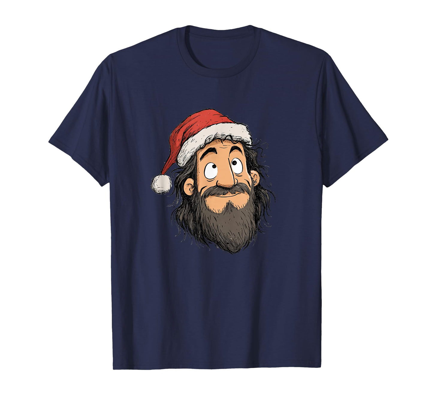 Nice Jesus Christ Face with Festive Hat for Adults and Kids T-Shirt