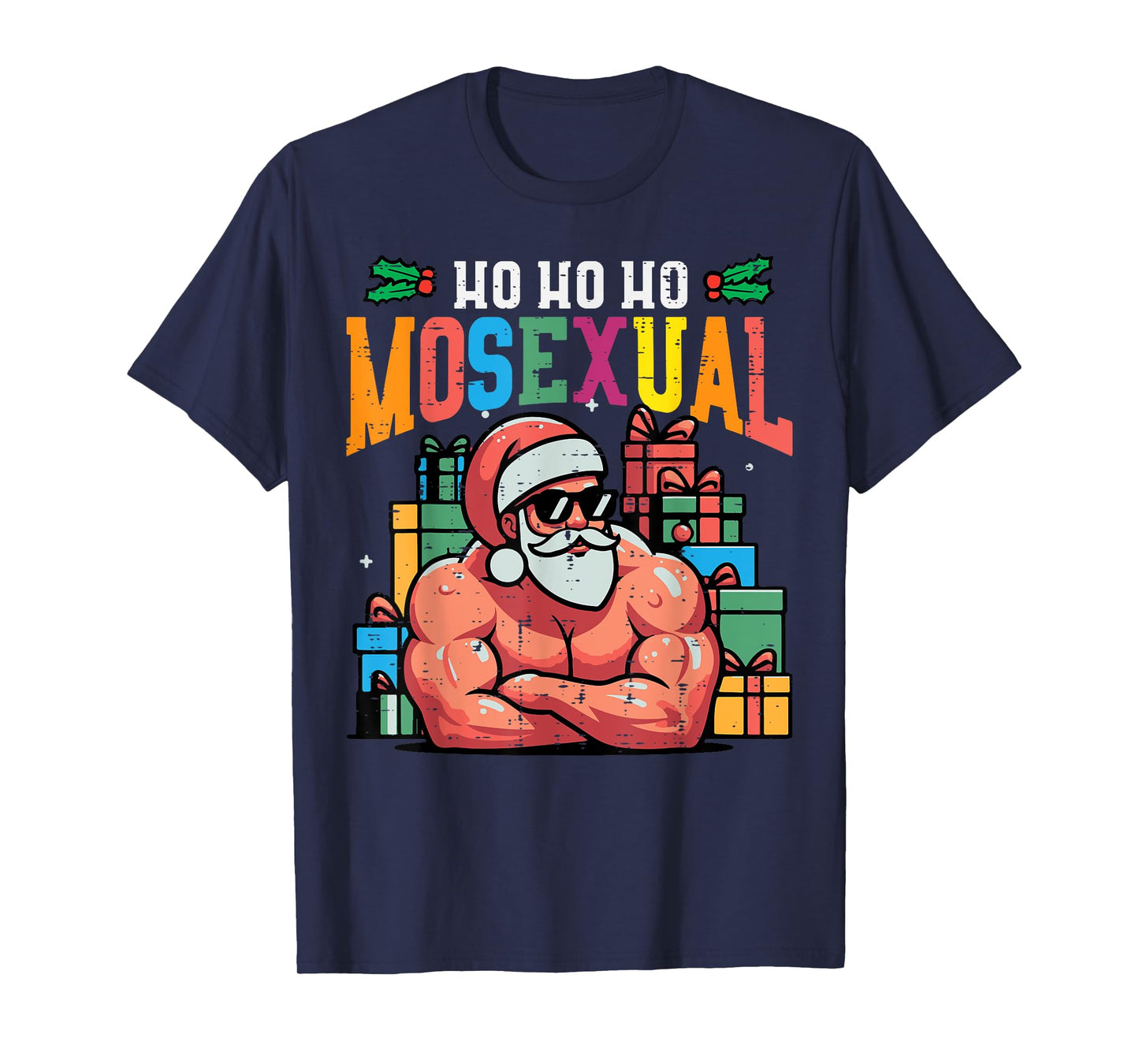 Christmas Ho Homosexual Funny Xmas Gay Pride Santa Lgbt Men T-Shirt