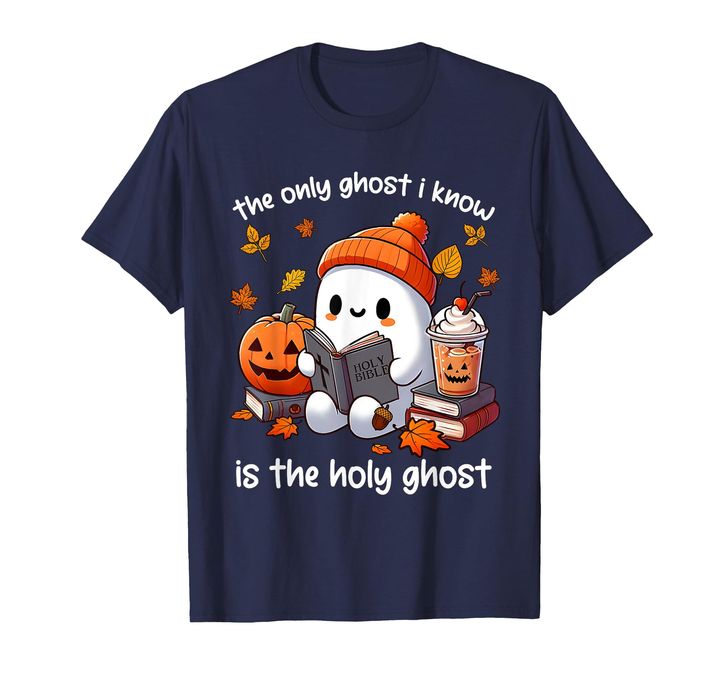 The Only Ghost I Know is The Holy Ghost Halloween Book Lover T-Shirt