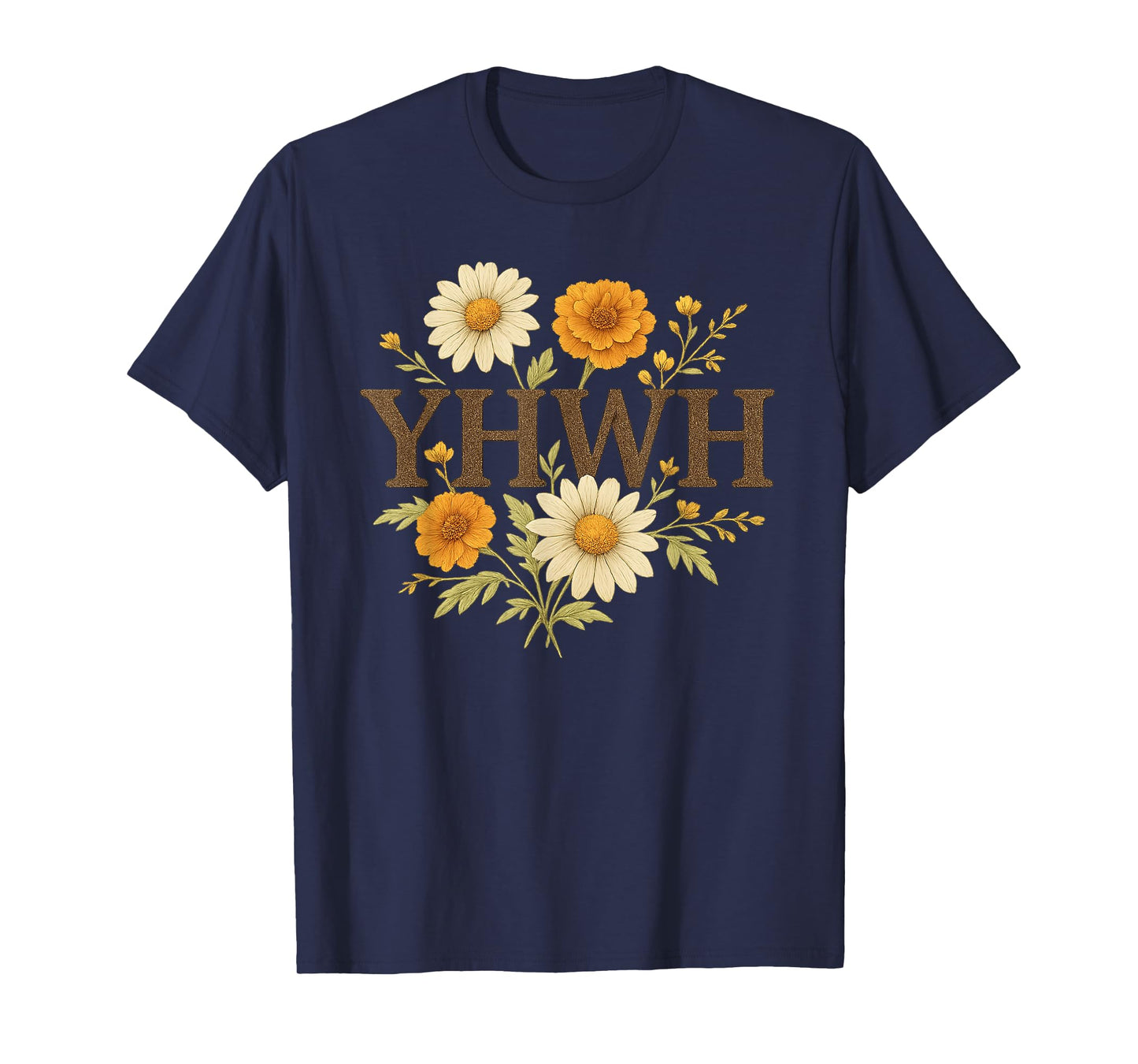 YHWH Floral Name of God Christian Faith T-Shirt