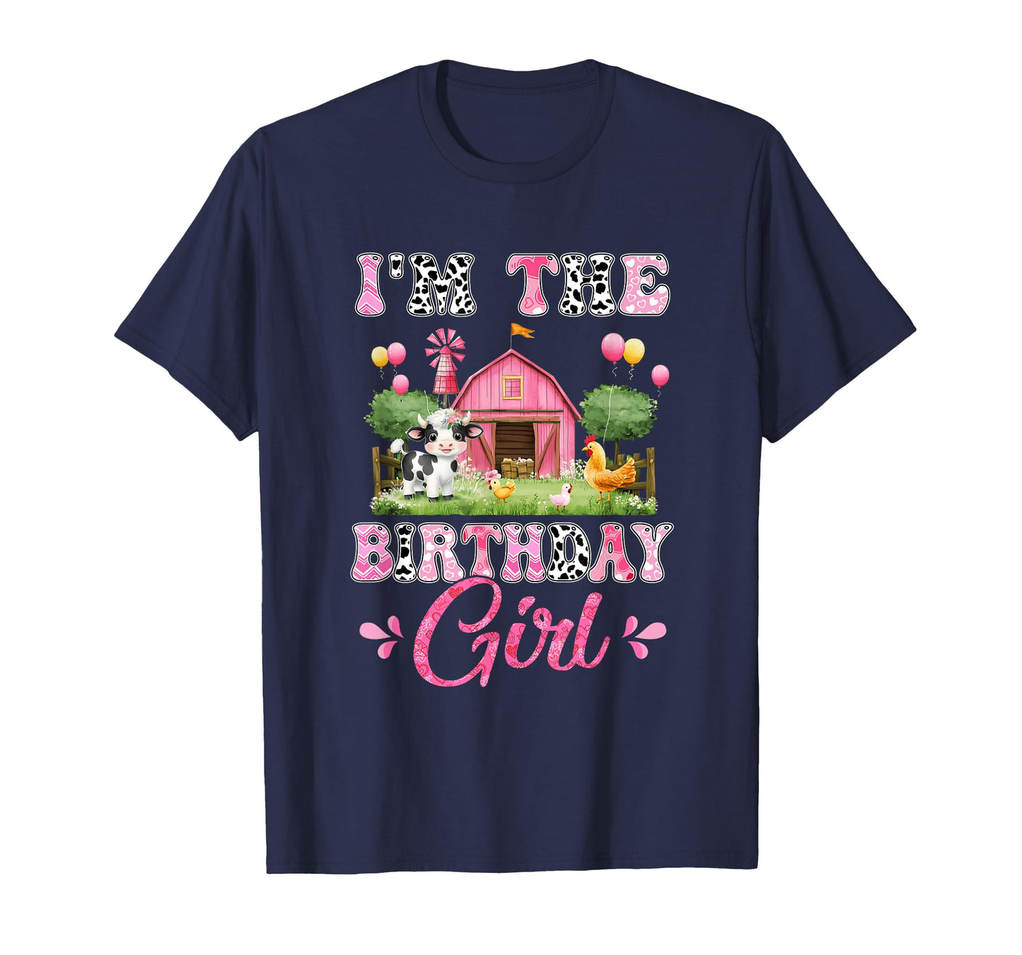 I'm The Birthday Girl 1St Birthday Cow Farm Family T-Shirt