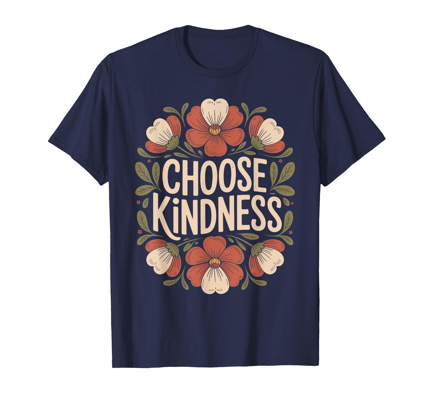 Choose Kindness Inspiring Quote Positivity Boho Floral T-Shirt