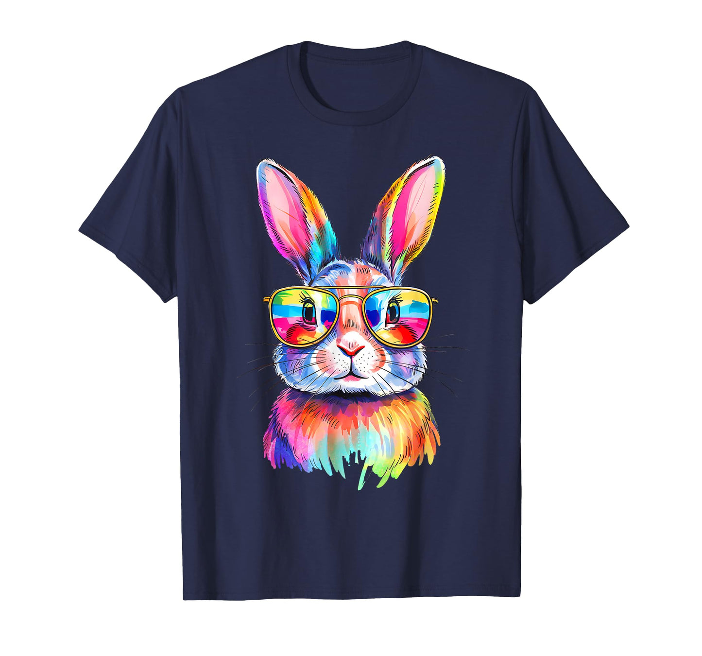 Funny Bunny Easter Rabbit Sunglasses Tie Dye Men Women Kids T-Shirt