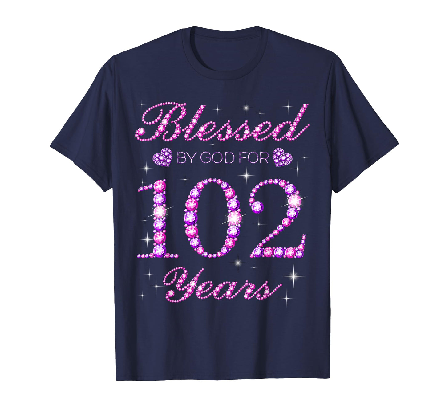 Blessed by God for 102 Years Old 102nd Birthday Party T-Shirt