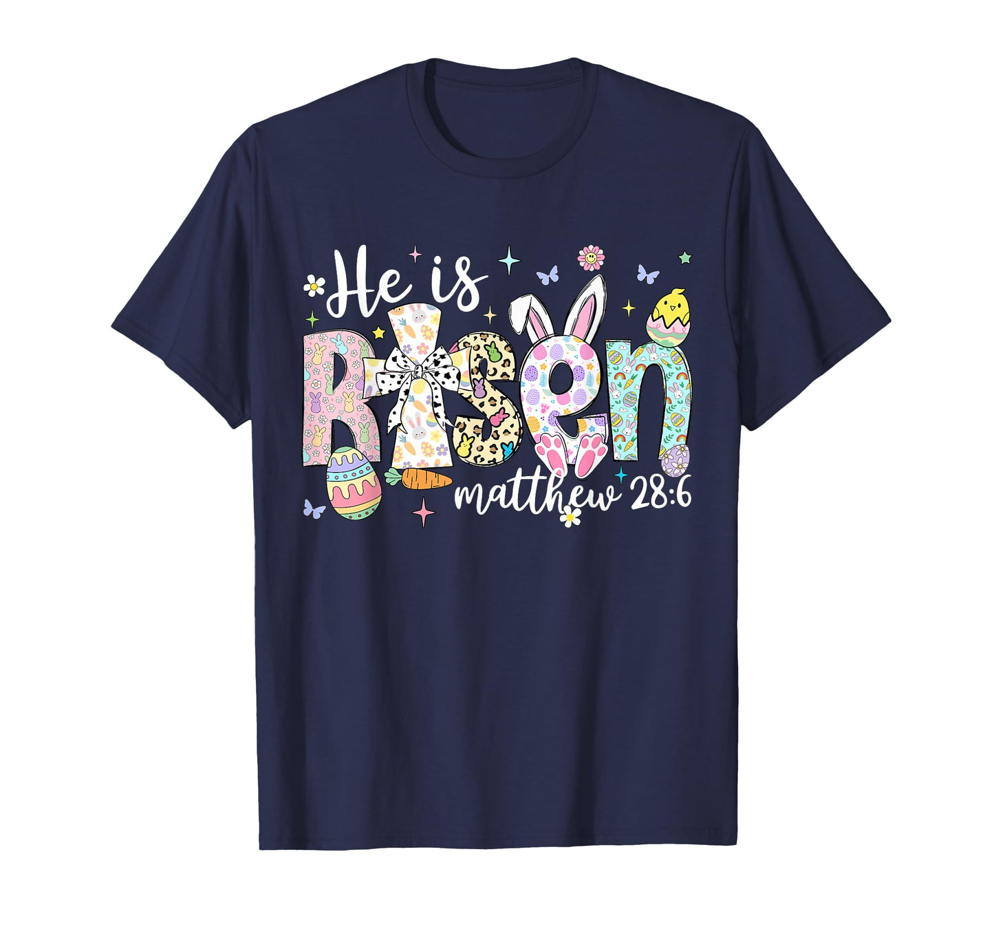 He is Risen Jesus Christian Happy Easter Women Kids Girls T-Shirt