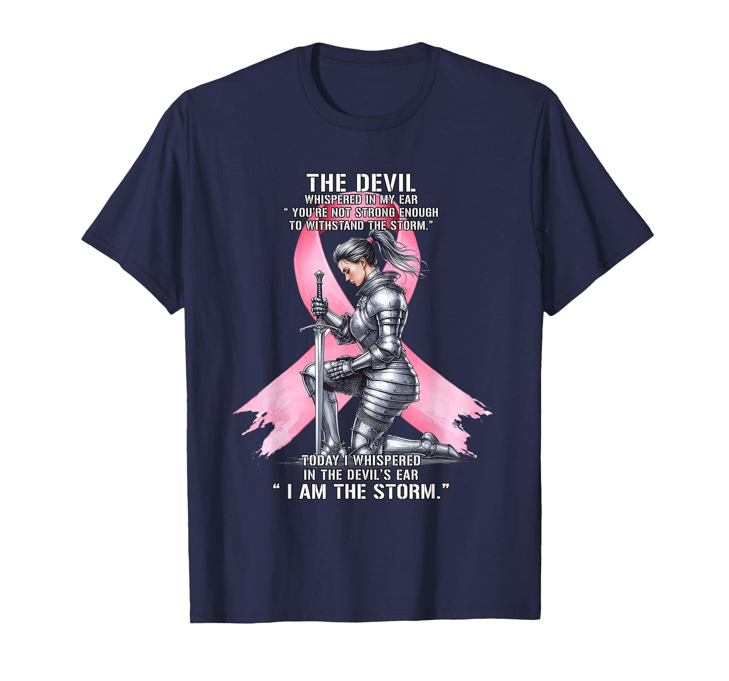 I Am The Storm Breast Cancer Warrior Christian Knight Women T-Shirt