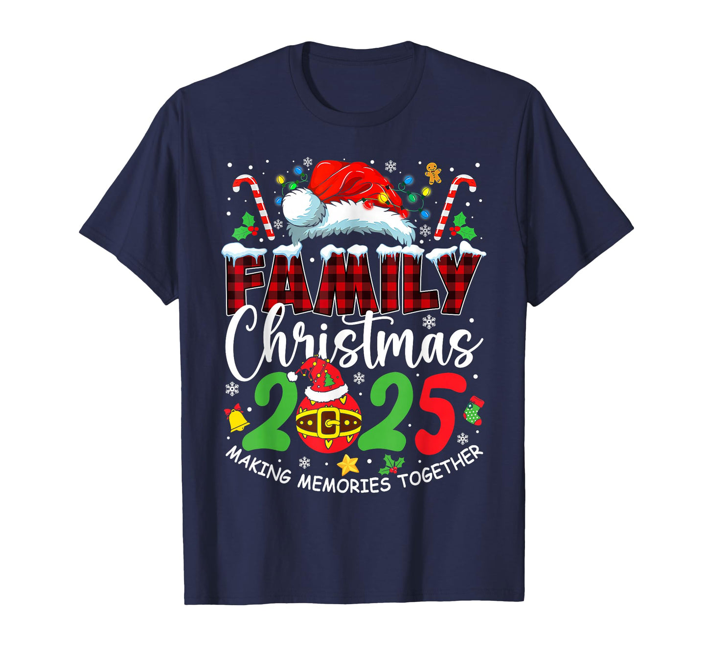Family Christmas 2025 Matching Squad Santa Elf Funny Xmas T-Shirt