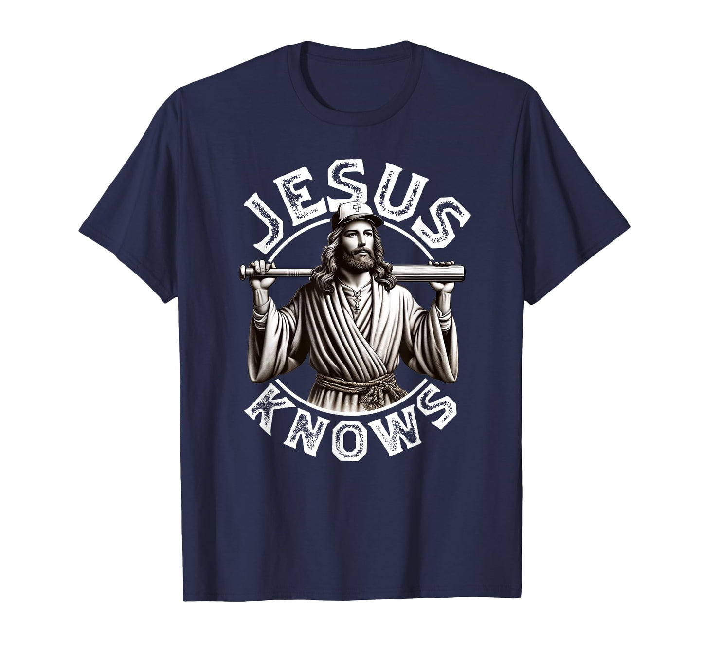 Jesus Knows Baseball Faith-Based Sports Christian Baseball T-Shirt
