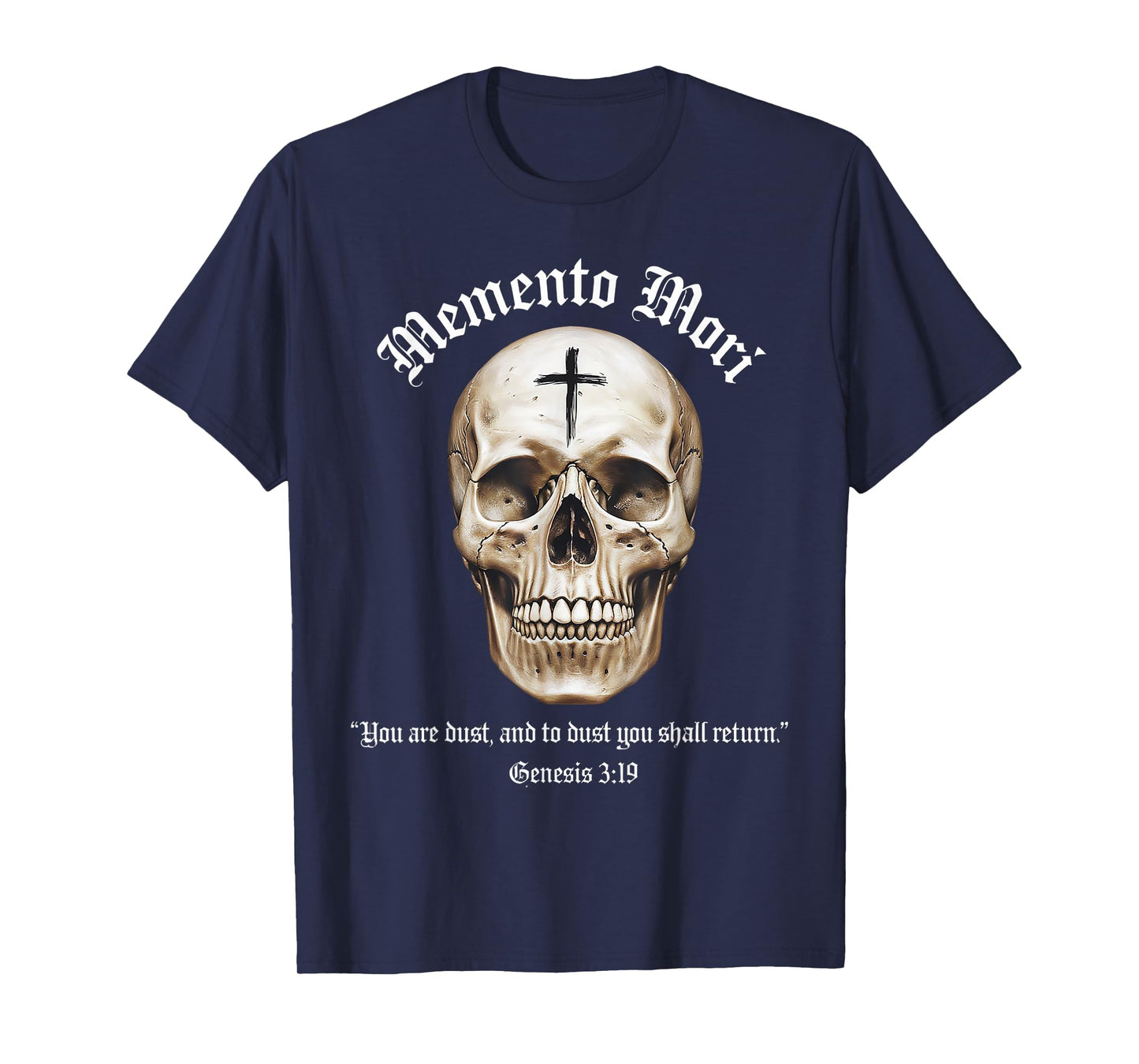 Catholic Crucifix Traditional Latin Mass Skull Memento Mori T-Shirt