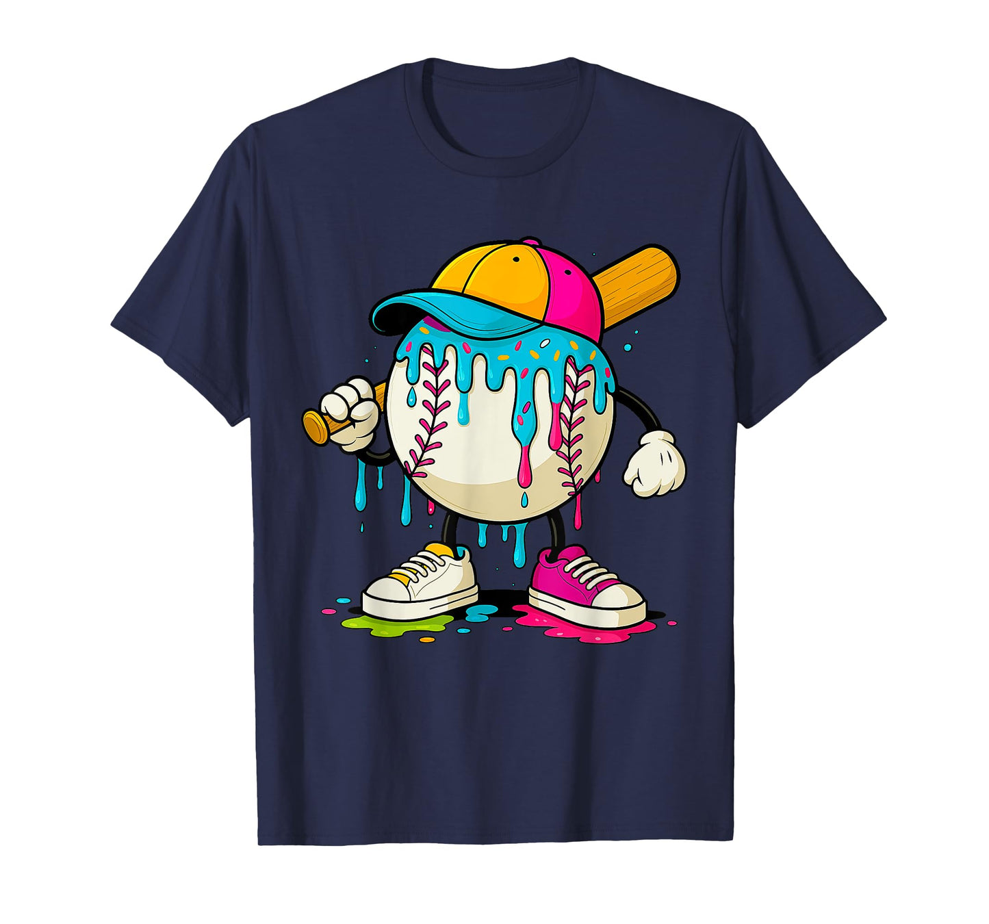 Ice Cream Drip Baseball Shirt Baseball Drip For Kids Boys T-Shirt