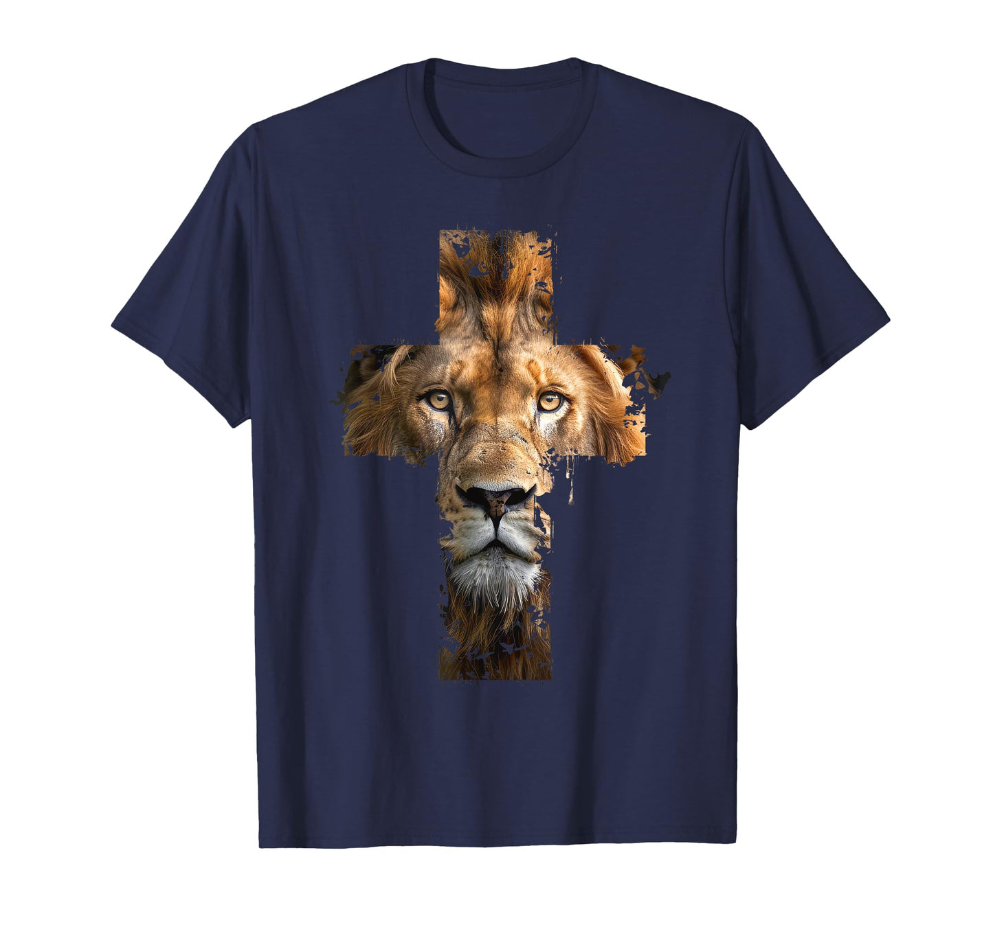 Lion of Judah Cross of Jesus Christ Christian Faith Graphic T-Shirt