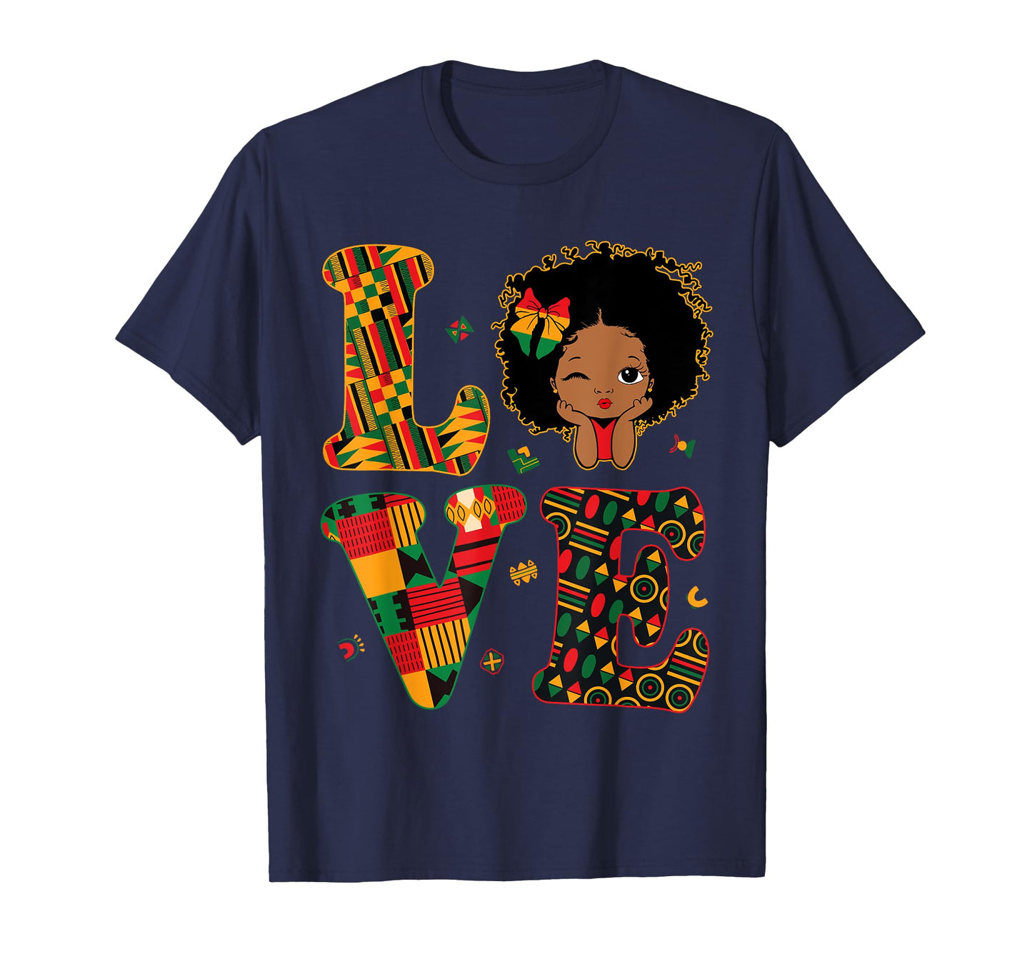 LOVE African Kente Toddler Girls Black History Month Proud T-Shirt