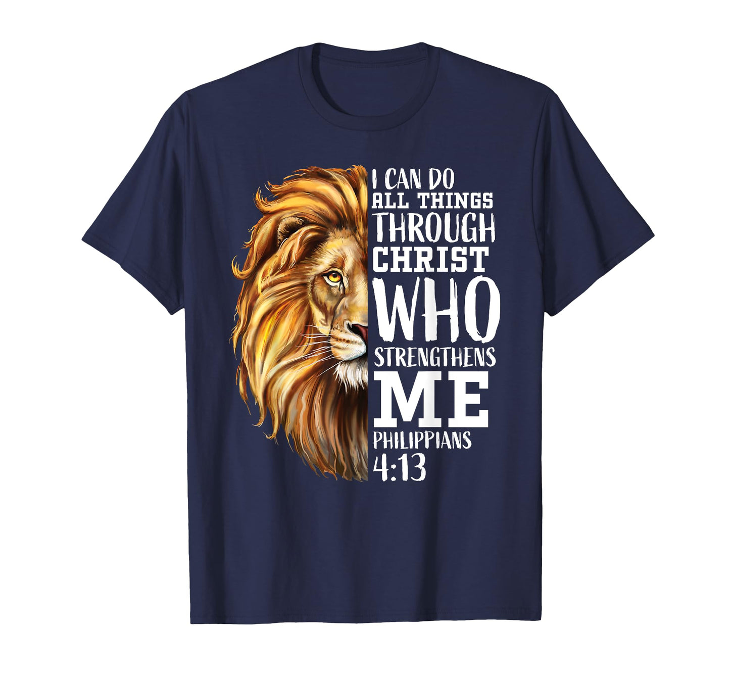 Christian Bible Verse Sayings Religious Gifts Him Lion Judah T-Shirt