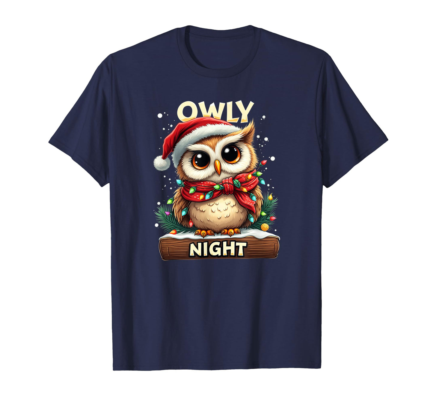 Owly Night Christmas Owl Snowflakes Bible Christian Religion T-Shirt