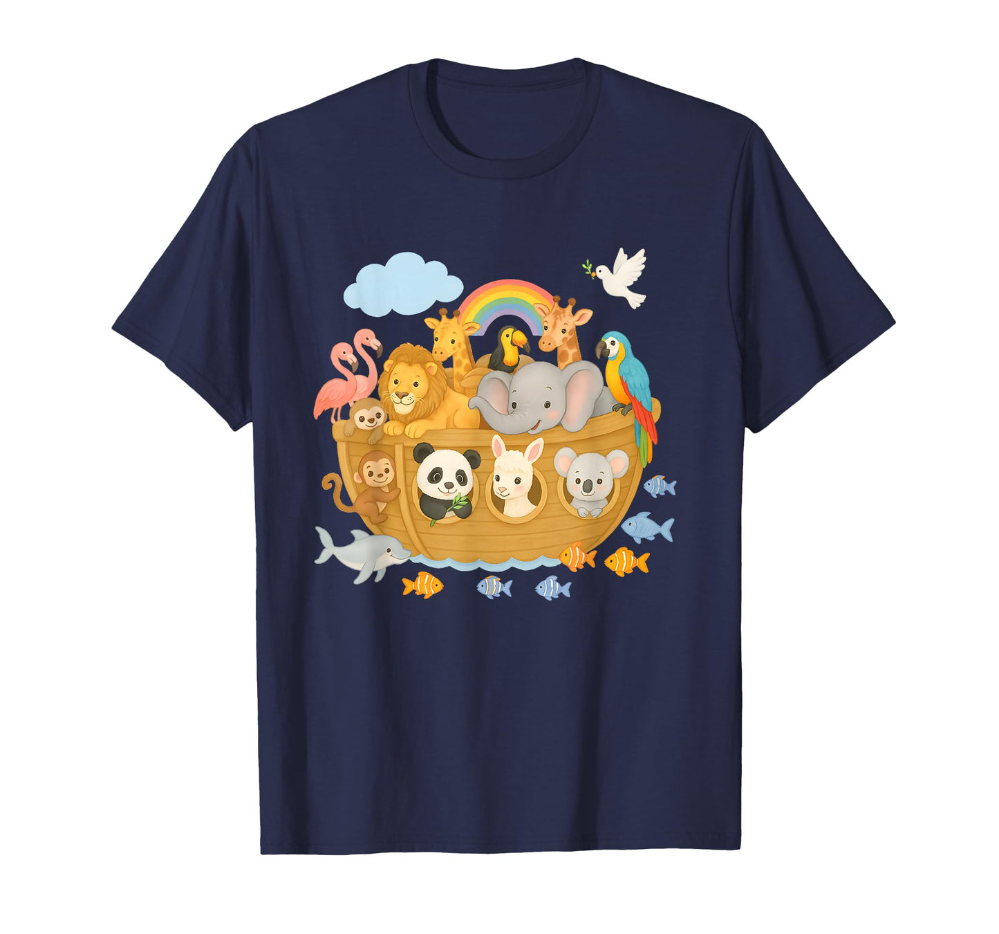Cute Archa Noah Animal Boat Bible Story Children's Design T-Shirt
