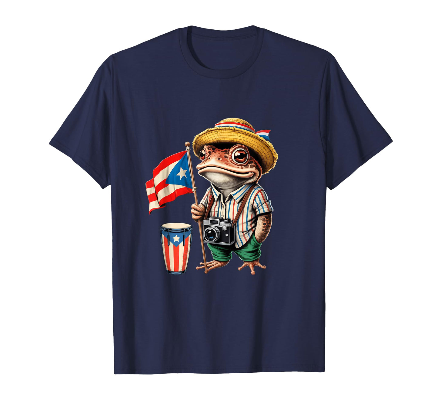 Coqui Frog Puerto Rico Puerto Rican Flag Taino Boricua T-Shirt