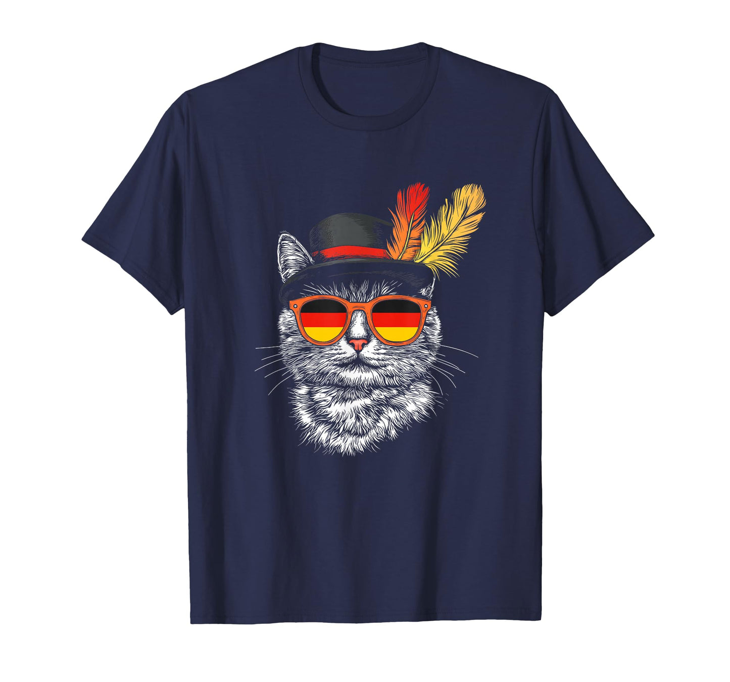 Cute Cat German Flag Oktoberfest Costume Germany Festival T-Shirt
