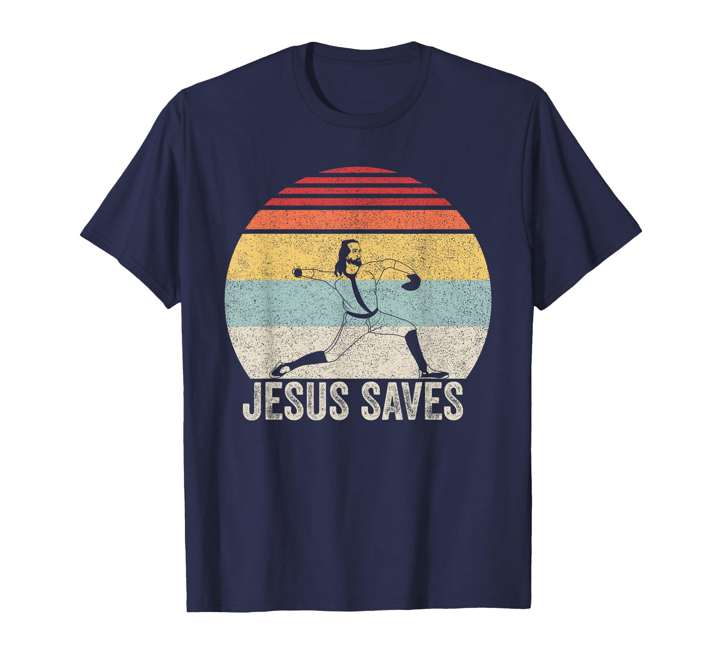 Retro Jesus Saves Baseball Shirt Religious Christian Faith T-Shirt