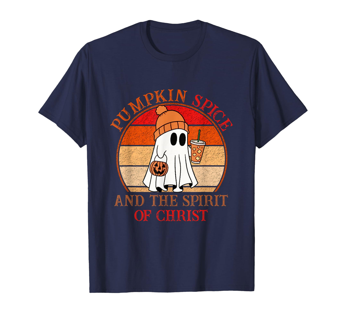 Cute Ghost Pumpkin Spice The Spirit of Christ Halloween T-Shirt