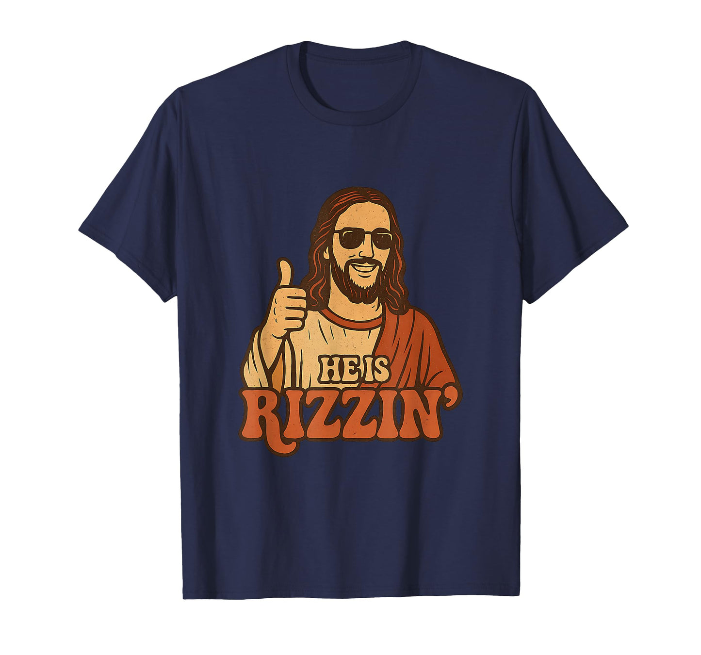 He is Rizzin Funny Jesus Christ Christian Meme Rizz Retro T-Shirt