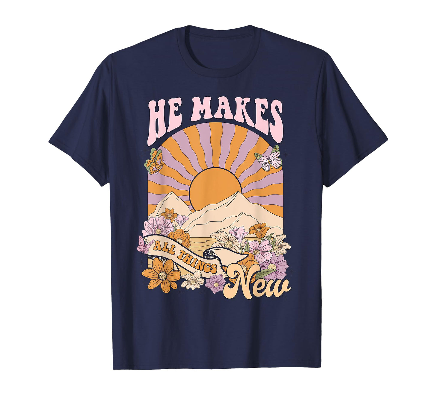 He Makes All Things New, Boho Christian Jesus, Bible Verse T-Shirt